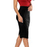 Polyester Elastic High Waisted Pencil Skirt Stretch Bodycon Below Knee Skirt